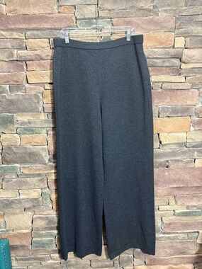 St. John Collection Women Wool Pants in Dark Gray Size 14